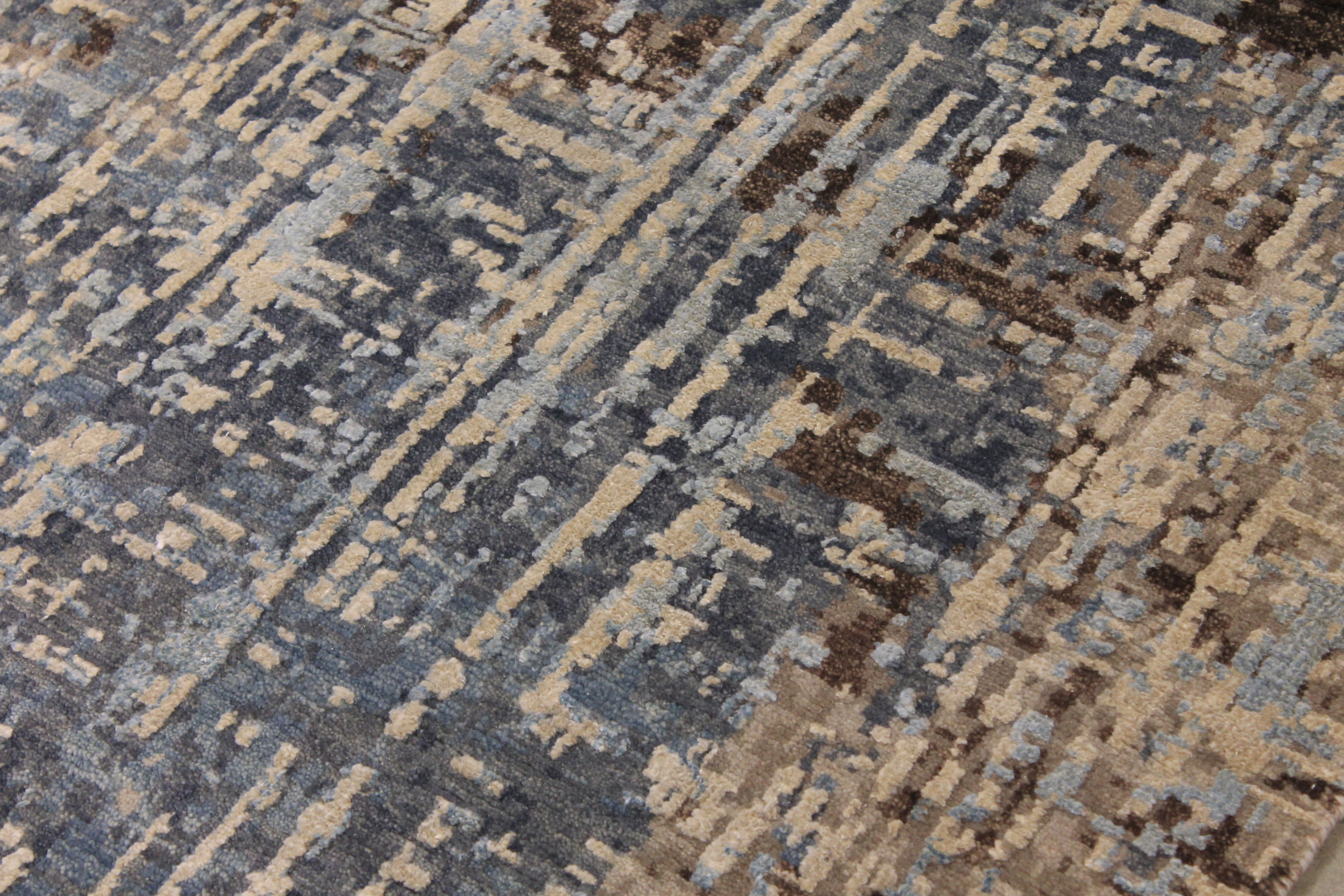 Contemporary Rugs & Transitional Rugs SPLASH 027473 Lt. Grey - Grey & Lt. Brown - Chocolate Hand Knotted Rug