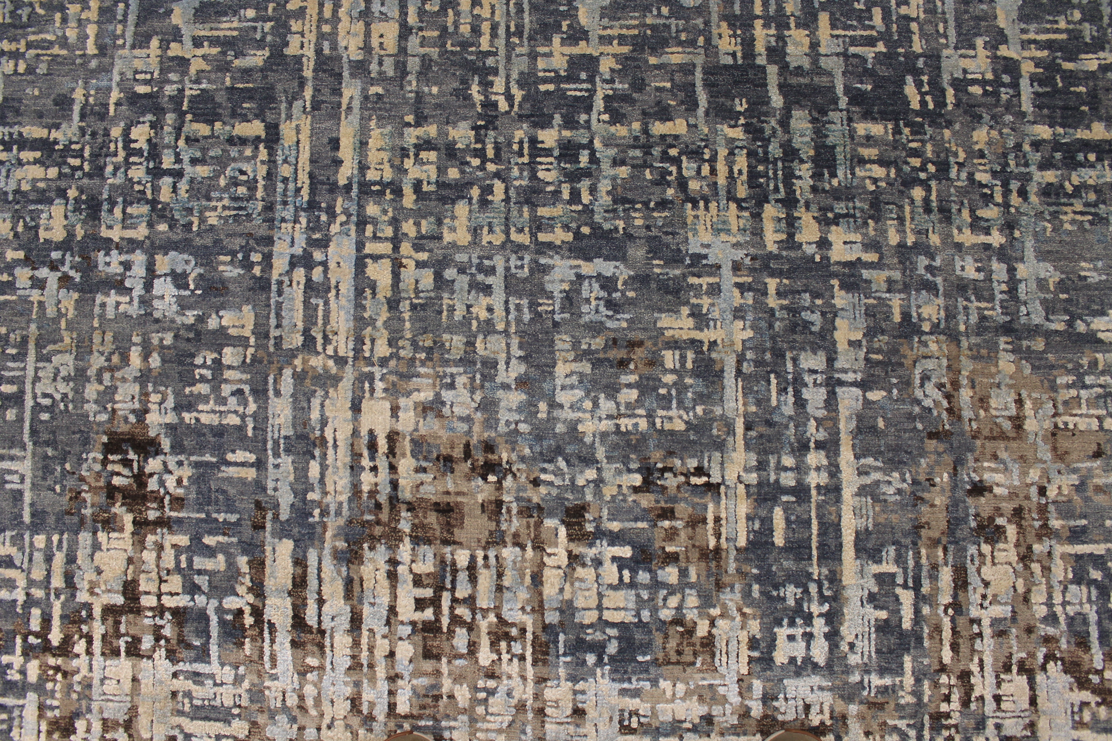 Contemporary Rugs & Transitional Rugs SPLASH 027473 Lt. Grey - Grey & Lt. Brown - Chocolate Hand Knotted Rug
