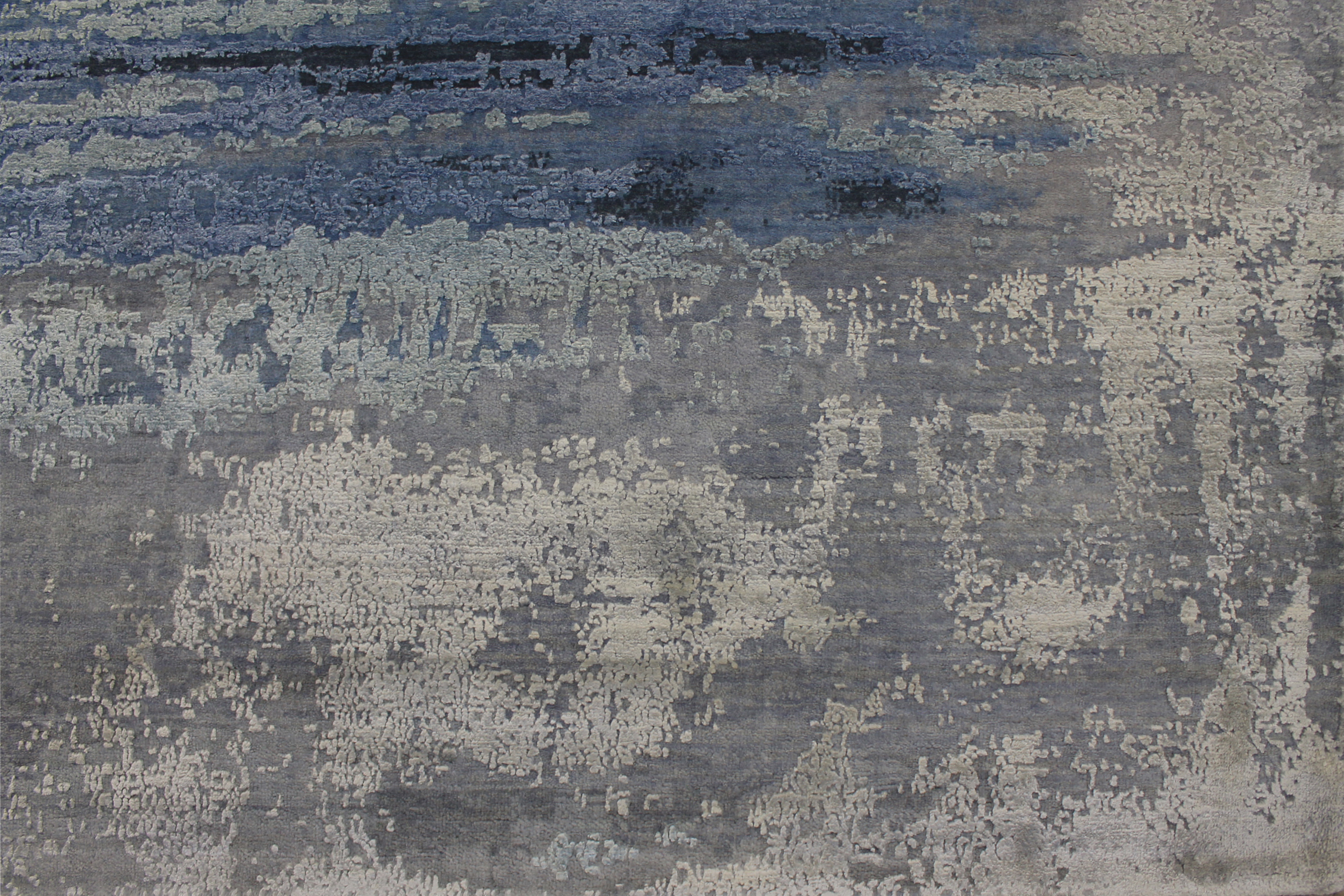 Contemporary & Transitional Rugs FINE SPLASH 027474 Lt. Blue - Blue & Lt. Grey - Grey Hand Knotted Rug