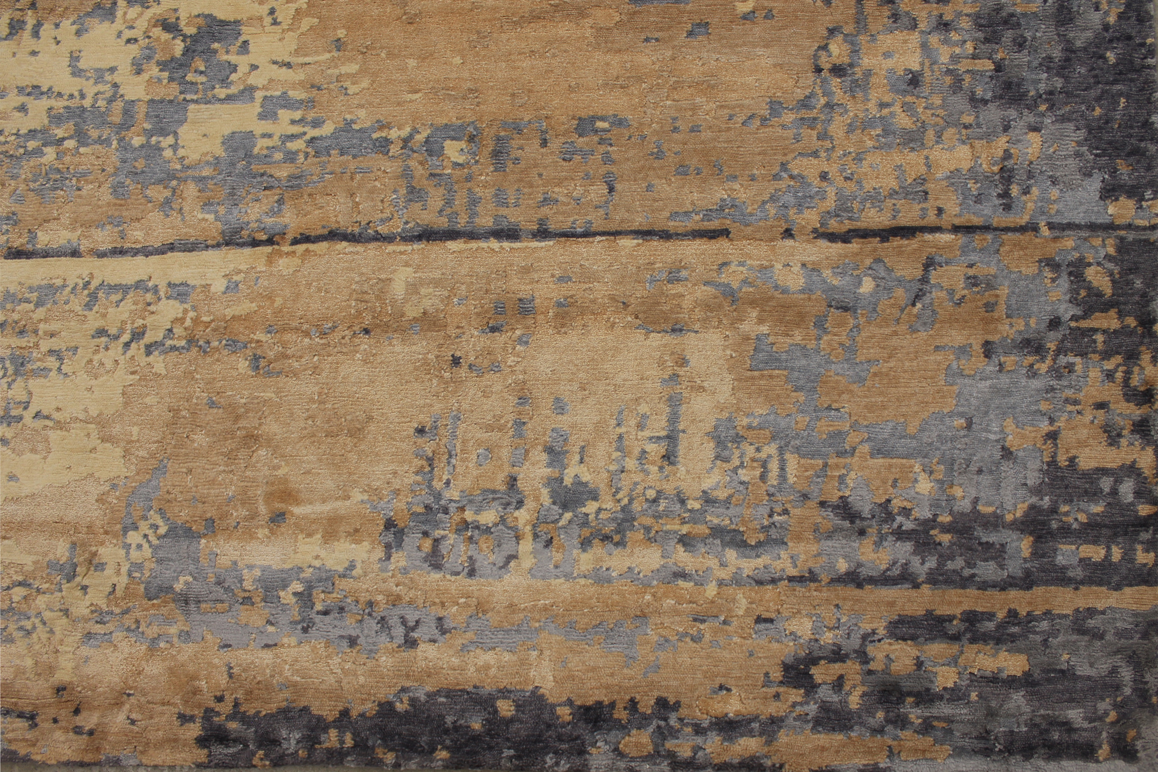 Contemporary Rugs & Transitional Rugs SPLASH 027482 Lt. Gold - Gold & Lt. Grey - Grey Hand Knotted Rug