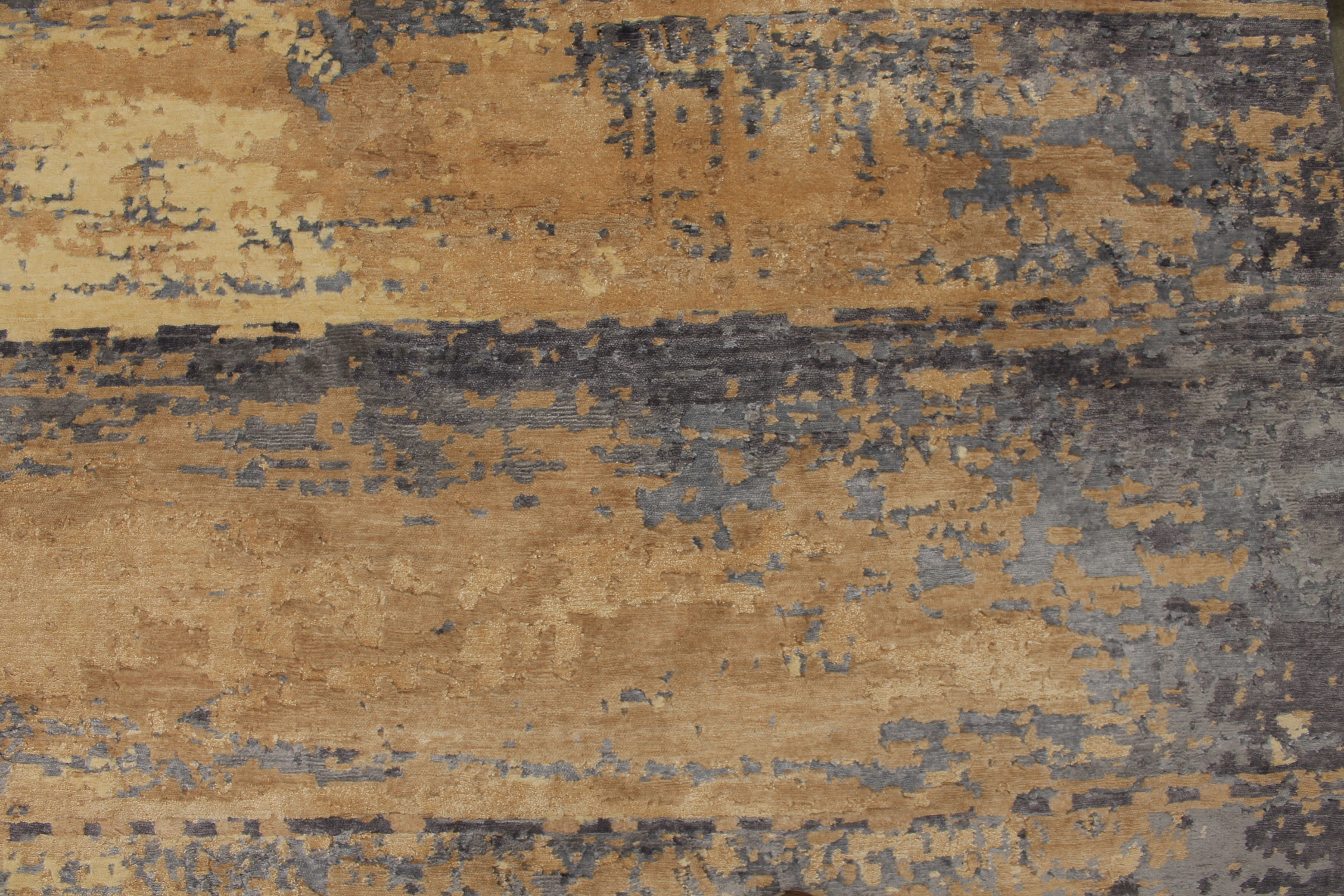 Contemporary Rugs & Transitional Rugs SPLASH 027482 Lt. Gold - Gold & Lt. Grey - Grey Hand Knotted Rug