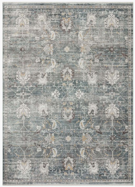 Oushak Rugs Bonney BNY-03 Lagoon Green & Ivory - Beige Machine Made Rug