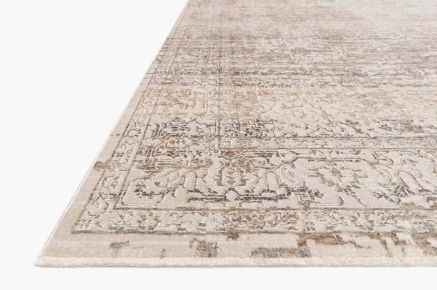 Contemporary & Transitional Rugs Homage HOM-02 Ivory - Beige & Lt. Grey - Grey Machine Made Rug