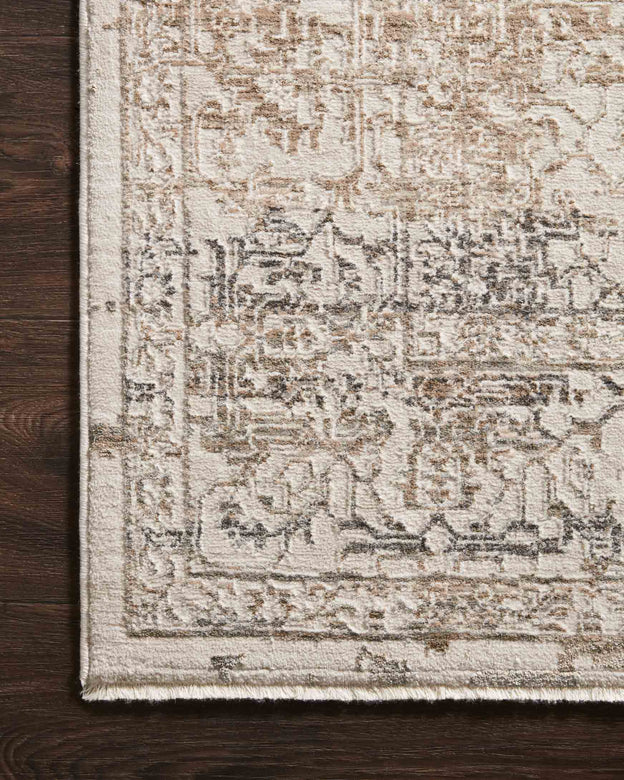 Contemporary Rugs & Transitional Rugs Homage HOM-02 Ivory - Beige & Lt. Grey - Grey Machine Made Rug