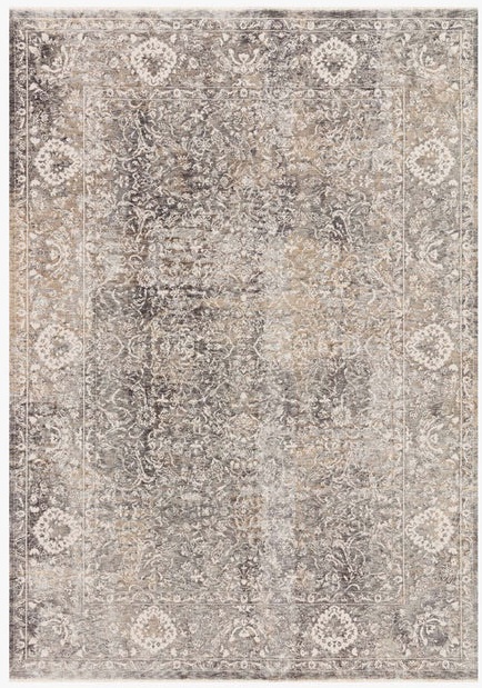 Contemporary Rugs & Transitional Rugs Homage HOM-03 Lt. Grey - Grey & Ivory - Beige Machine Made Rug
