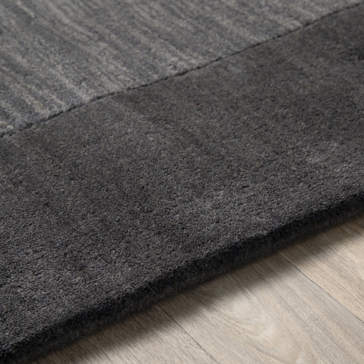 Casual Rugs & Solid Rugs Mystique M-347  Black - Charcoal Hand Loomed Rug