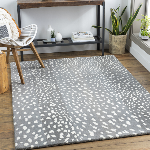 Animal Print Rugs & Cow Hides Athena ATH-5163 (Sample only) Lt. Grey - Grey & Ivory - Beige Hand Tufted Rug