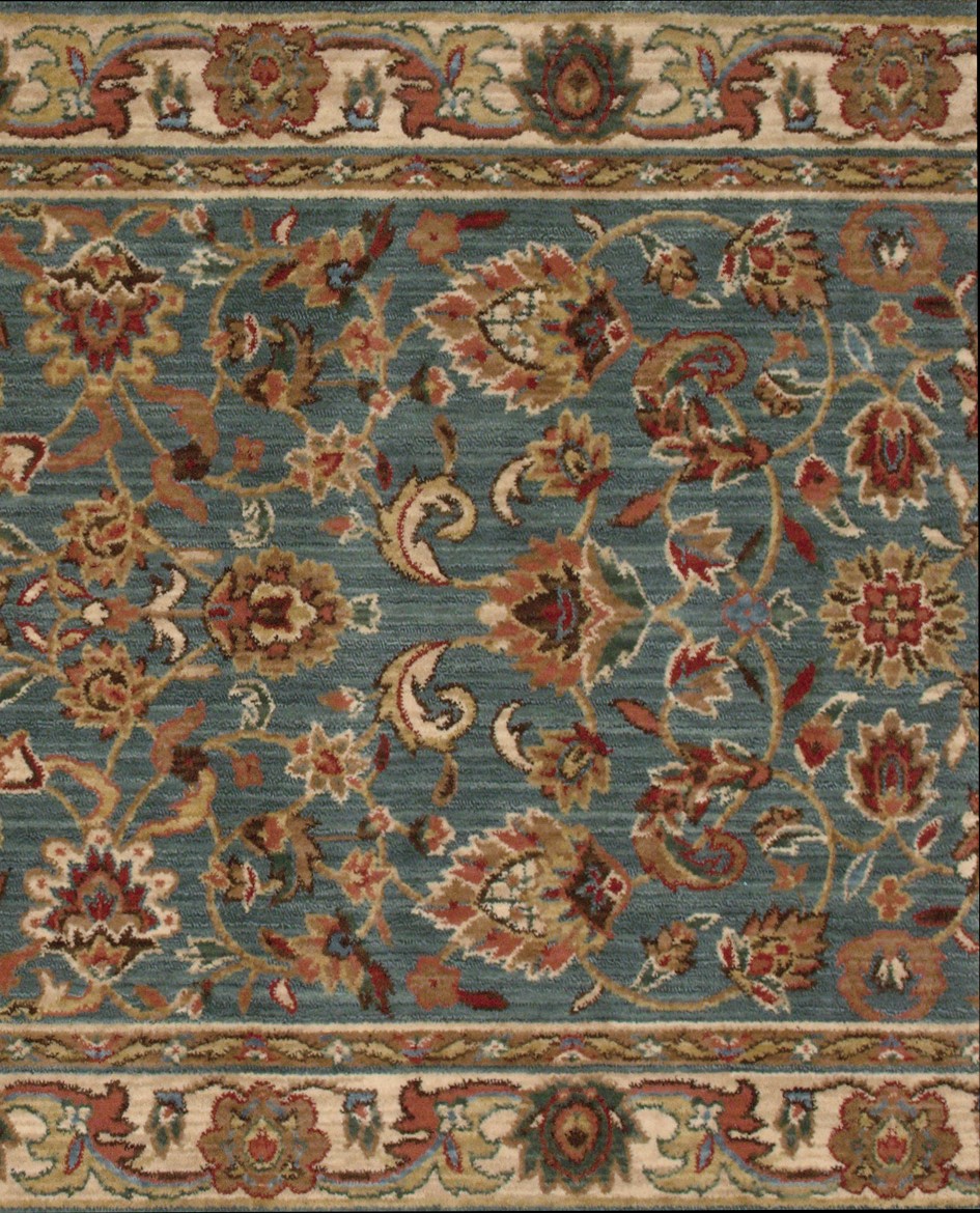 Hall & Stair Runners  GRAND PARTERRE PT01-BLUE Lt. Blue - Blue & Ivory - Beige Machine Made Rug