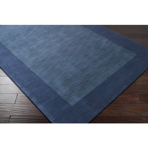 Casual Rugs & Solid Rugs Mystique M-309  Medium Blue - Navy Hand Loomed Rug