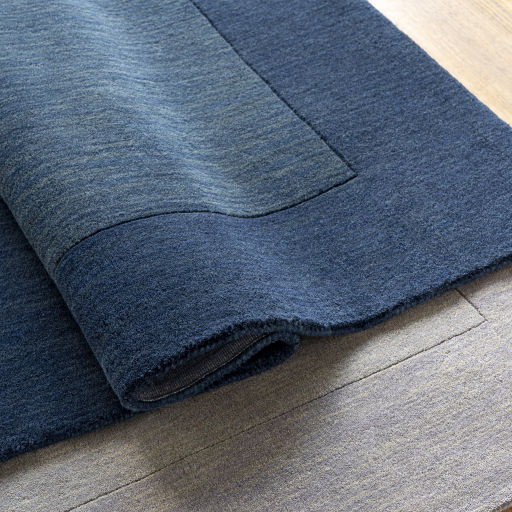 Casual Rugs & Solid Rugs Mystique M-309  Medium Blue - Navy Hand Loomed Rug