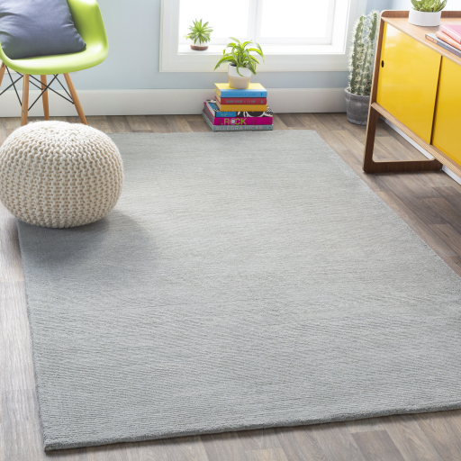 Casual & Solid Rugs Mystique M-211  Lt. Grey - Grey Hand Loomed Rug