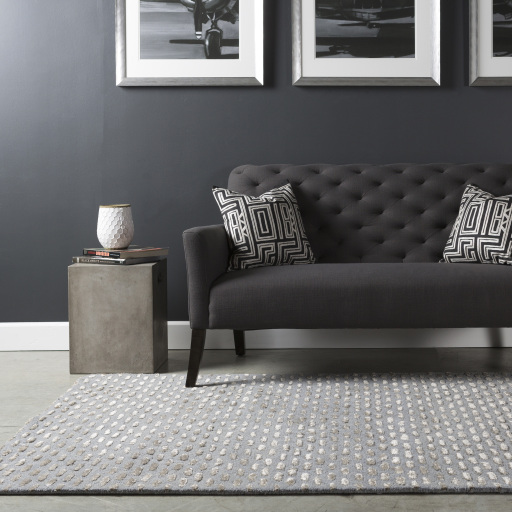 Contemporary Rugs & Transitional Rugs Atlantis ATL-6001 (sample only) Black - Charcoal & Lt. Grey - Grey Hand Tufted Rug