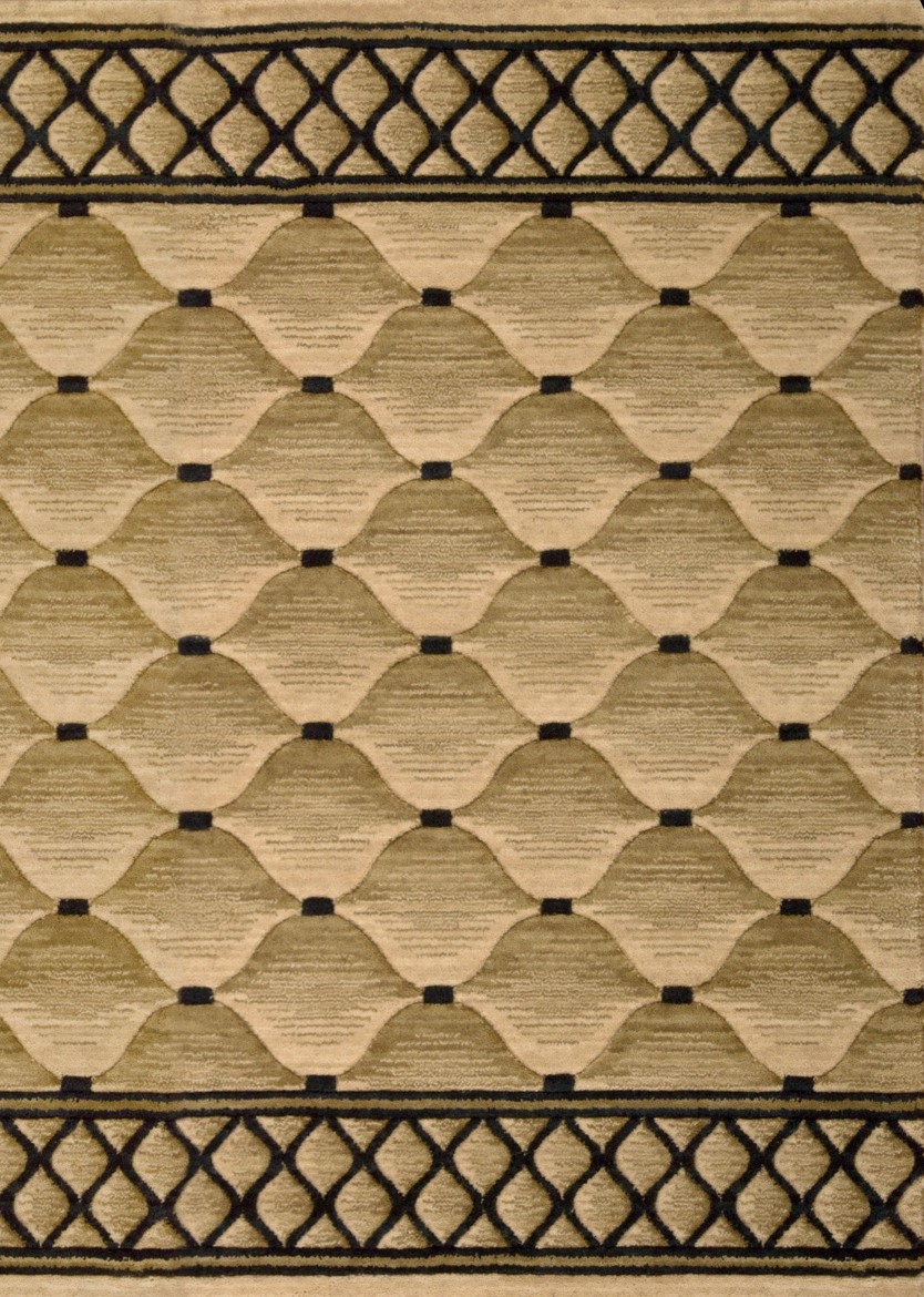 Hall & Stair Runner Rugs  COSMOPOLITAN C26R-BEIGE Ivory - Beige & Black - Charcoal Machine Made Rug