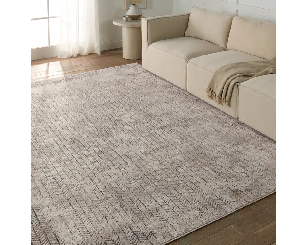 Contemporary & Transitional Rugs Melo MEL11 Lt. Grey - Grey Machine Made Rug