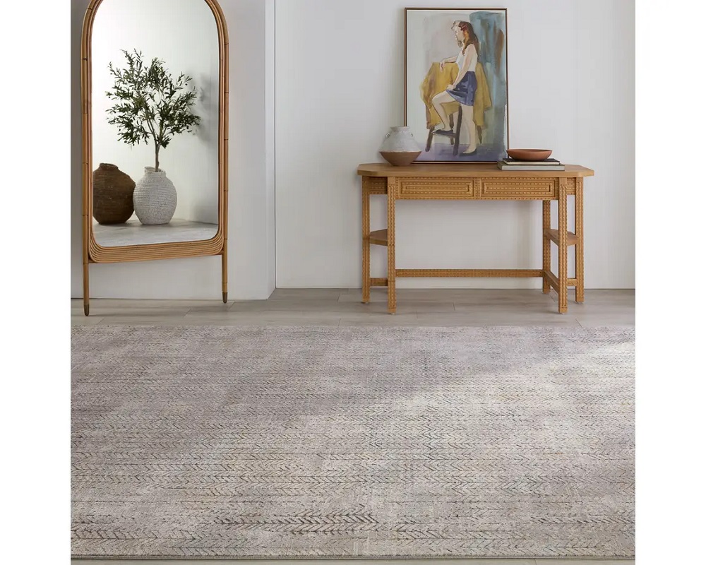 Contemporary & Transitional Rugs Melo MEL11 Lt. Grey - Grey Machine Made Rug