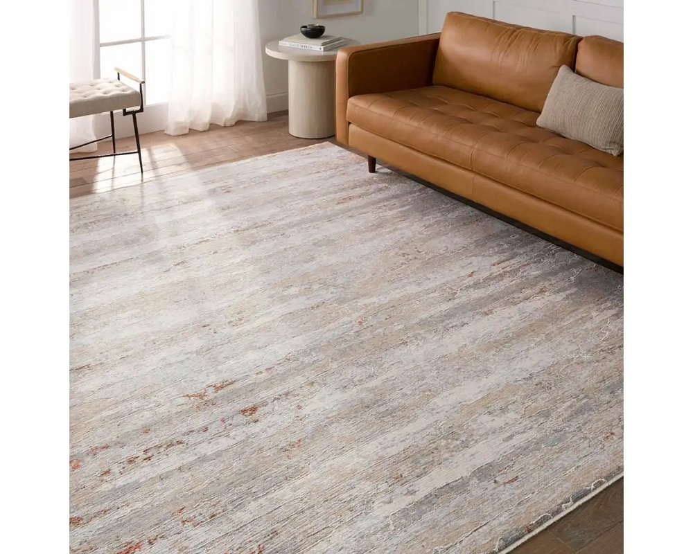 Contemporary & Transitional Rugs Aries ARI02 Lt. Grey - Grey & Camel - Taupe Machine Made Rug