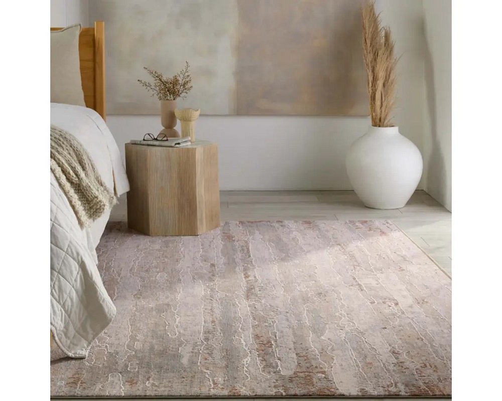 Contemporary & Transitional Rugs Aries ARI02 Lt. Grey - Grey & Camel - Taupe Machine Made Rug