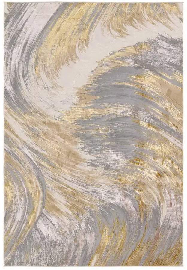 Contemporary & Transitional Rugs Catalyst CTY19 Lt. Grey - Grey & Lt. Gold - Gold Machine Made Rug