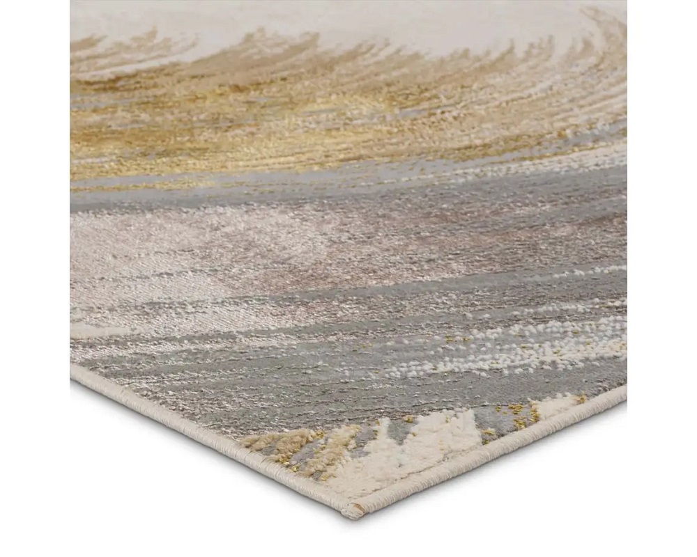 Contemporary & Transitional Rugs Catalyst CTY19 Lt. Grey - Grey & Lt. Gold - Gold Machine Made Rug