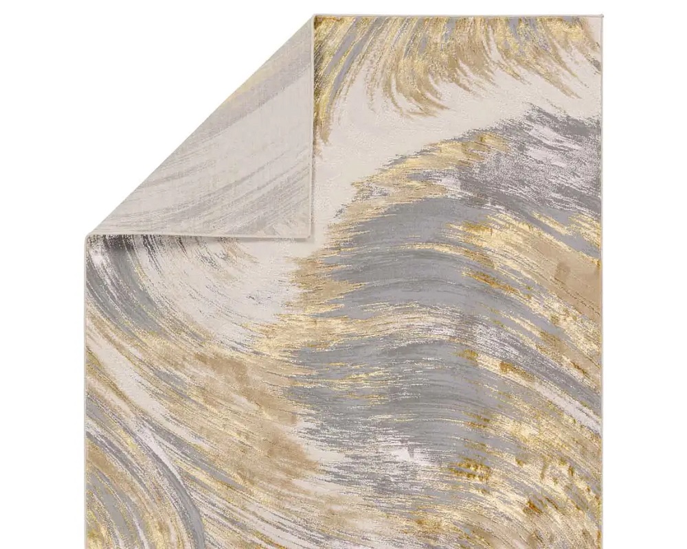 Contemporary & Transitional Rugs Catalyst CTY19 Lt. Grey - Grey & Lt. Gold - Gold Machine Made Rug