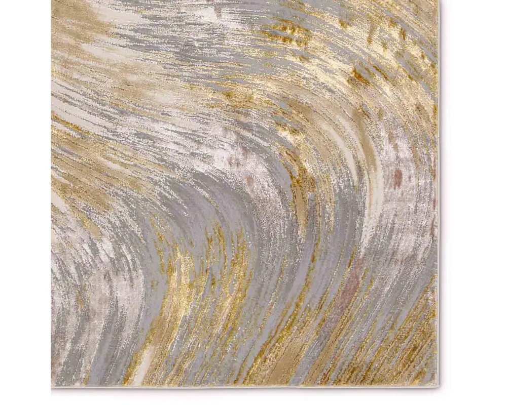 Contemporary & Transitional Rugs Catalyst CTY19 Lt. Grey - Grey & Lt. Gold - Gold Machine Made Rug