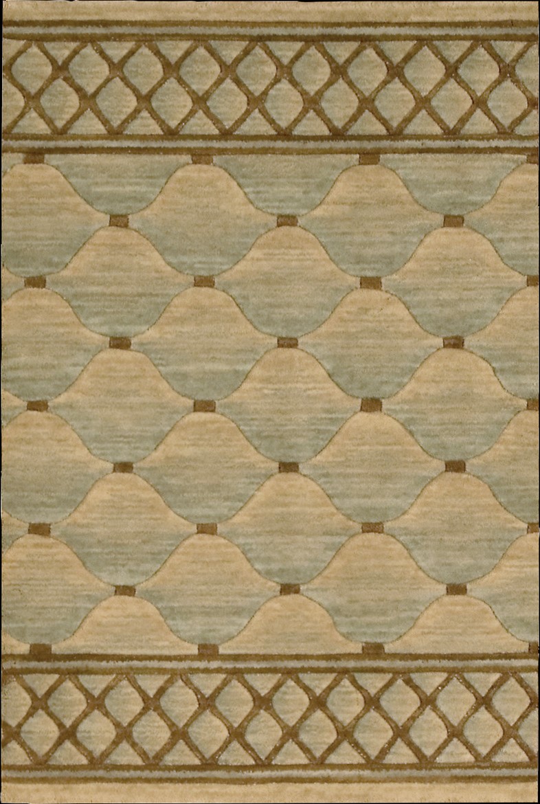 Hall & Stair Runner Rugs  COSMOPOLITAN C26R-LTGRN Lt.Green & Camel - Taupe Machine Made Rug