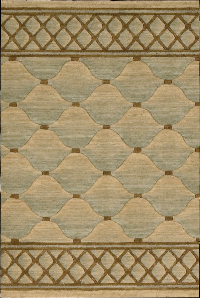 Hall & Stair Runners  COSMOPOLITAN C26R-LTGRN Aqua - Lt.Green & Camel - Taupe Machine Made Rug