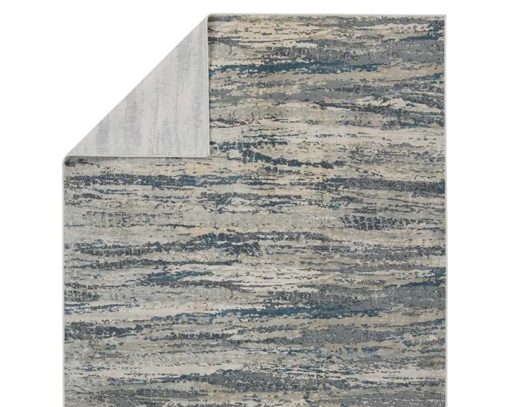 Contemporary & Transitional Rugs Caicos CAi09 Lt. Grey - Grey & Medium Blue - Navy Machine Made Rug