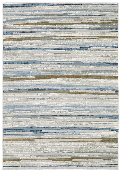 Contemporary & Transitional Rugs Easton 4514E Lt. Grey - Grey & Medium Blue - Navy Machine Made Rug