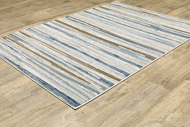 Contemporary & Transitional Rugs Easton 4514E Lt. Grey - Grey & Medium Blue - Navy Machine Made Rug