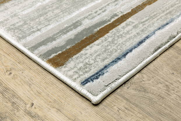 Contemporary & Transitional Rugs Easton 4514E Lt. Grey - Grey & Medium Blue - Navy Machine Made Rug