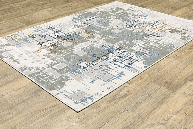 Contemporary & Transitional Rugs Easton 8111X Lt. Grey - Grey & Medium Blue - Navy Machine Made Rug