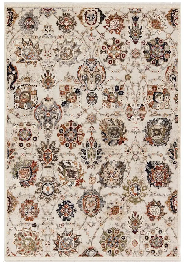 Traditional & Oriental Rugs Zefira ZFA20 Ivory - Beige & Multi Machine Made Rug