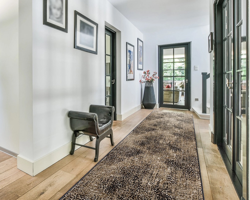 Custom Rugs, Runners & Rounds KIKI KIKI Camel - Taupe & Black - Charcoal Machine Made Rug