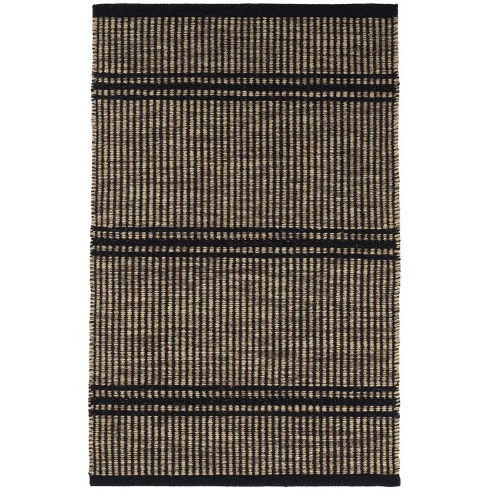 Contemporary & Transitional Rugs Malta  Black/Ivory Black - Charcoal & Ivory - Beige Machine Made Rug