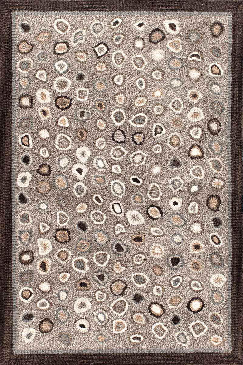 Contemporary & Transitional Rugs Catspaw Gray/Dark Brown Rug Lt. Grey - Grey & Lt. Brown - Chocolate Hand Hooked Rug