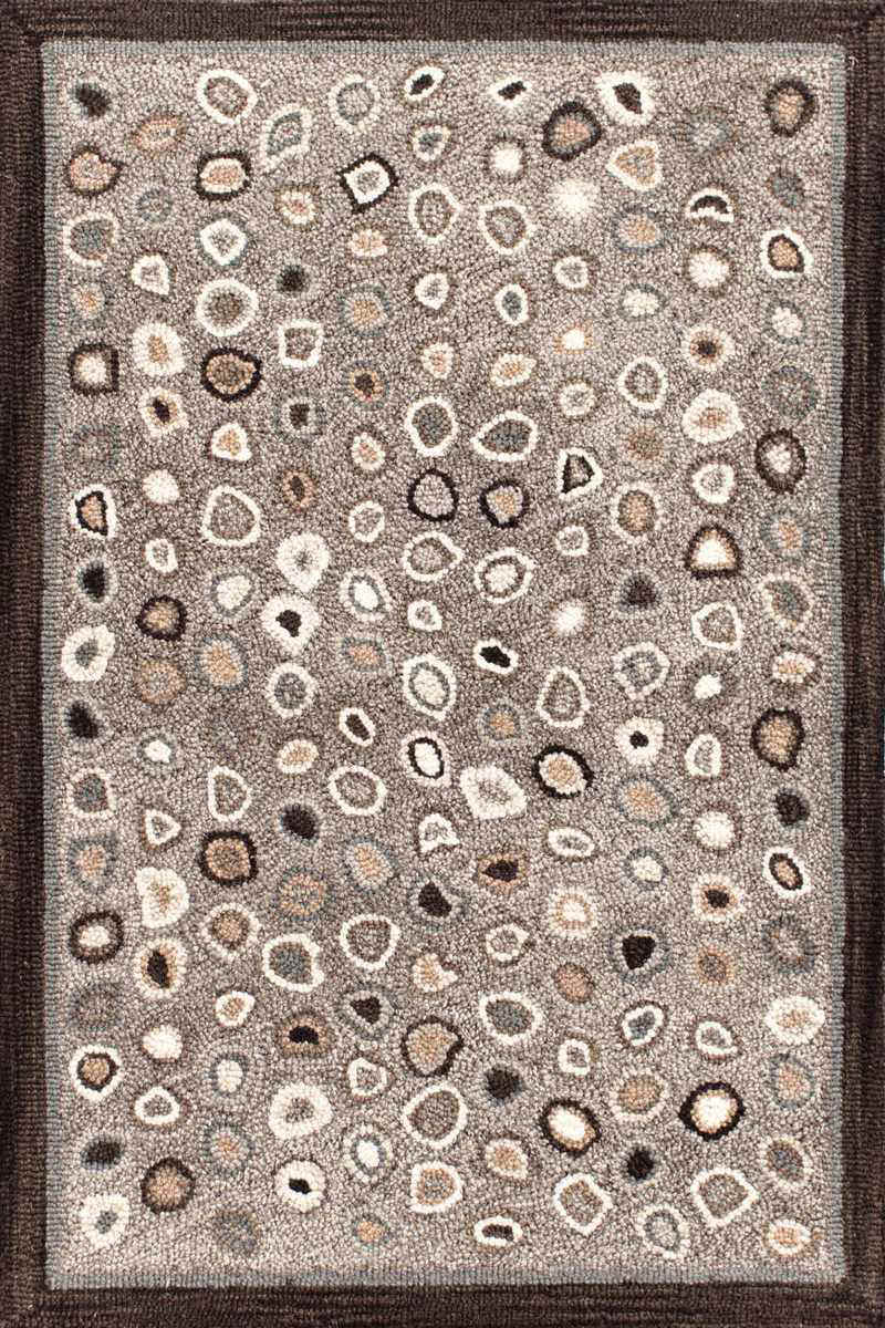 Contemporary Rugs & Transitional Rugs Catspaw Gray/Dark Brown Rug Lt. Grey - Grey & Lt. Brown - Chocolate Hand Hooked Rug