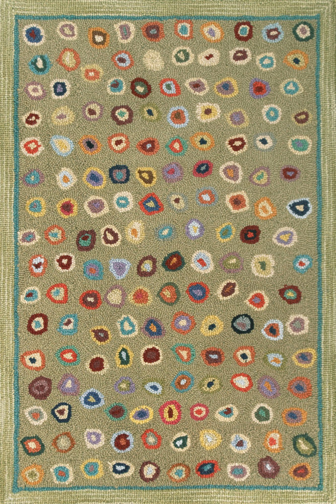 Contemporary & Transitional Rugs Catspaw Sage Aqua - Lt.Green & Green Hand Hooked Rug
