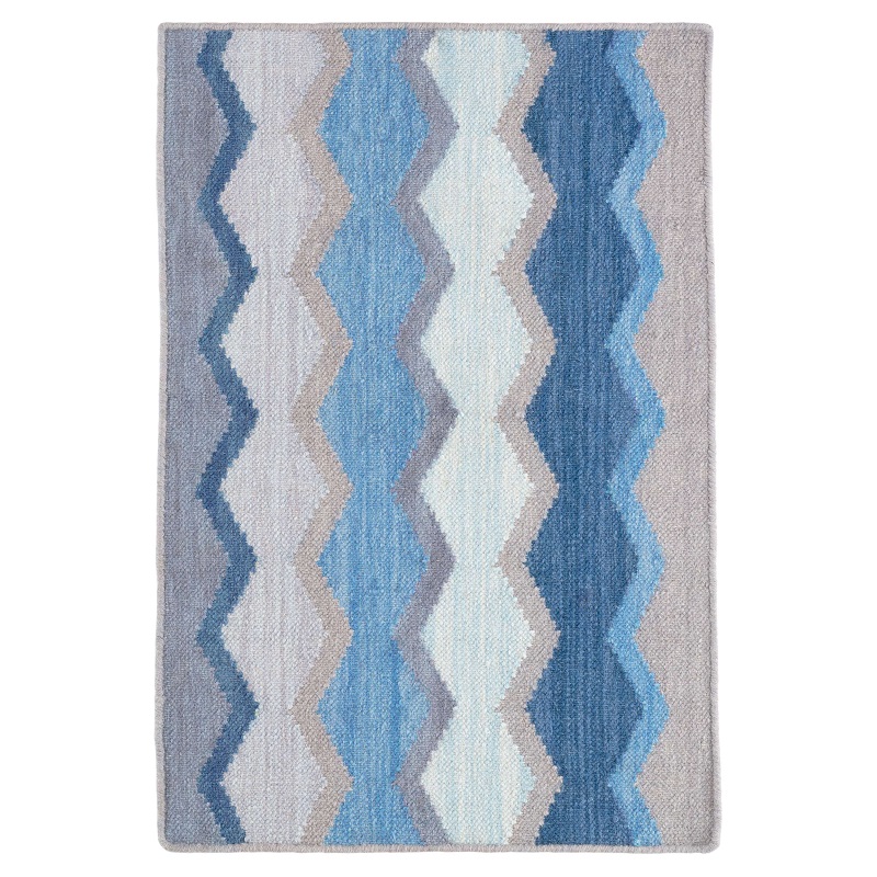 Transitional & Casual Rugs Safety Net Blue Lt. Blue - Blue & Lt. Grey - Grey Machine Made Rug