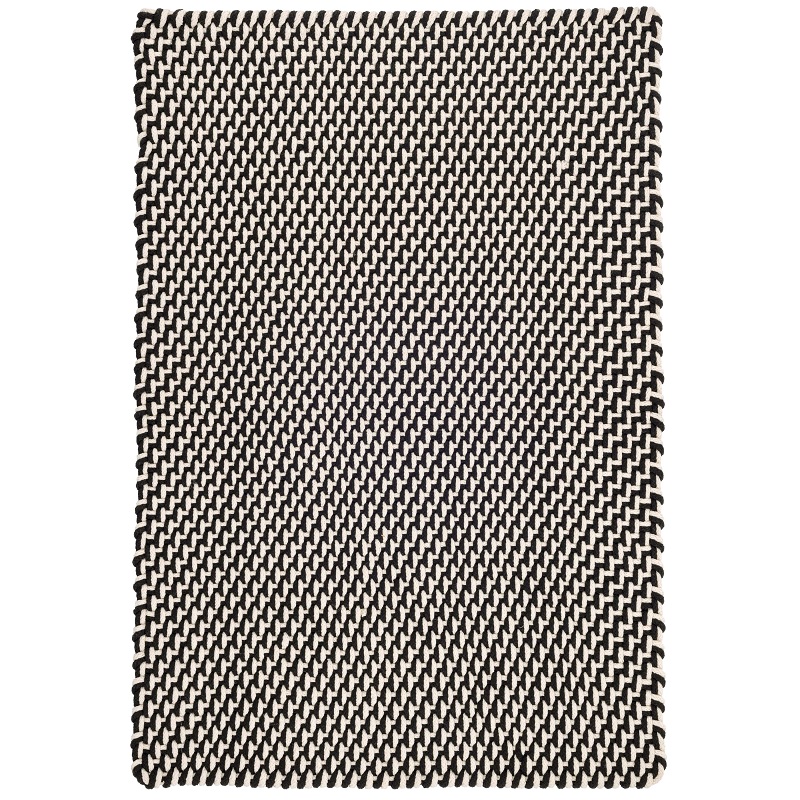 Contemporary & Transitional Rugs Two Tone Rope Black/Ivory Black - Charcoal & Ivory - Beige Machine Made Rug