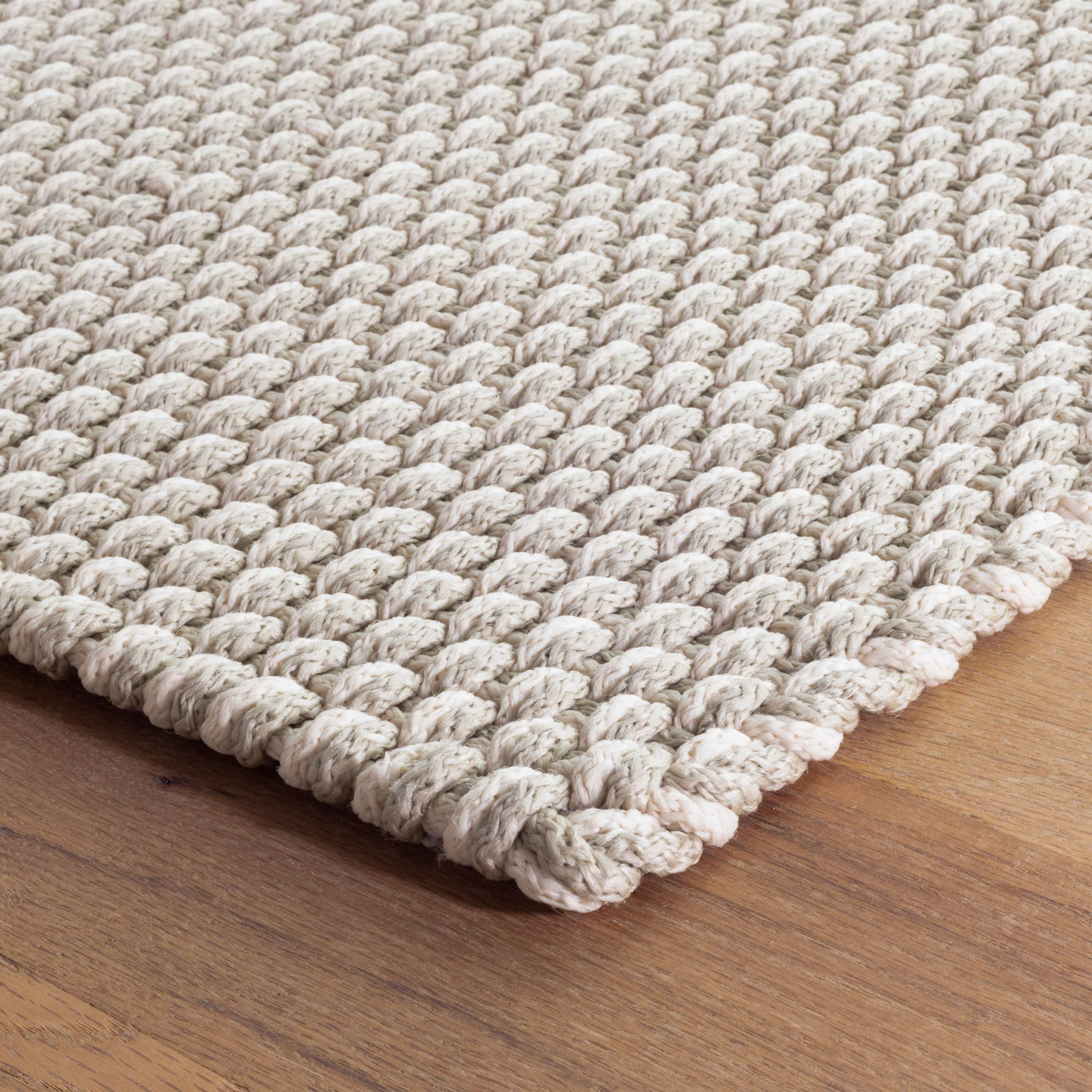 Contemporary & Transitional Rugs Two Tone Rope Platinum/White Lt. Grey - Grey & Ivory - Beige Machine Made Rug