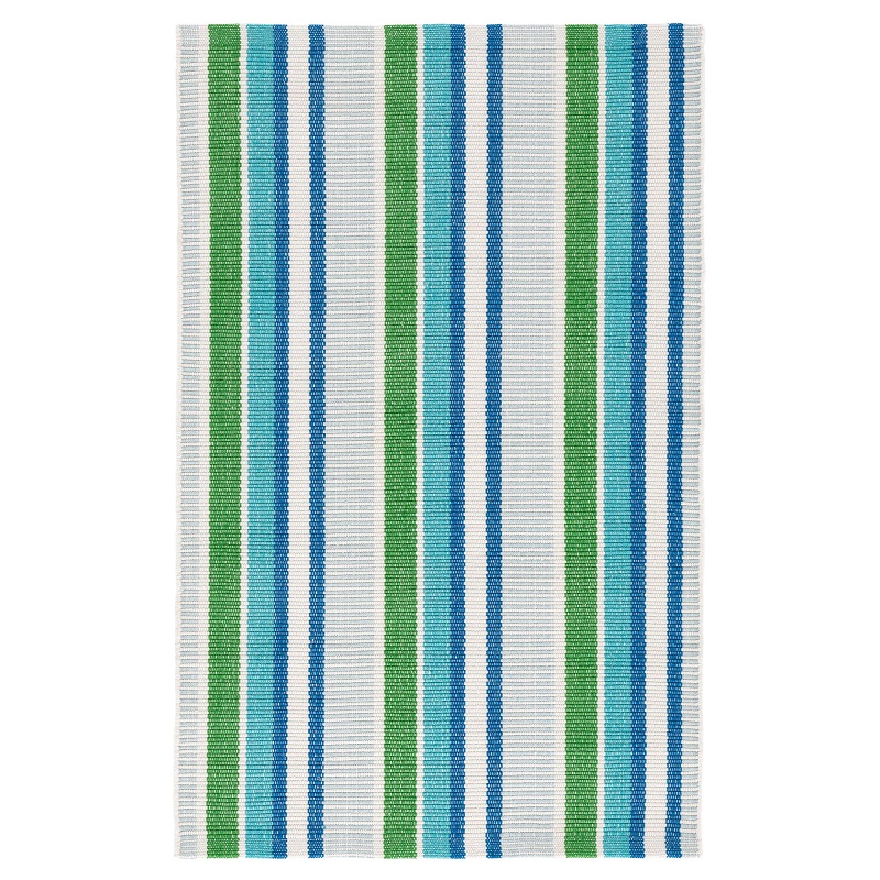 Casual & Solid Rugs Always Greener Cobalt/Green Aqua - Lt.Green & Lt. Blue - Blue Hand Crafted Rug