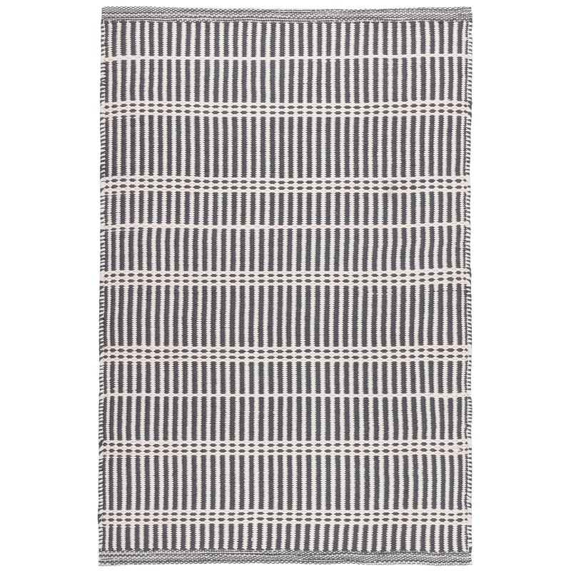 Flat Woven Rugs Marlo Shale Black - Charcoal & Ivory - Beige Hand Woven Rug