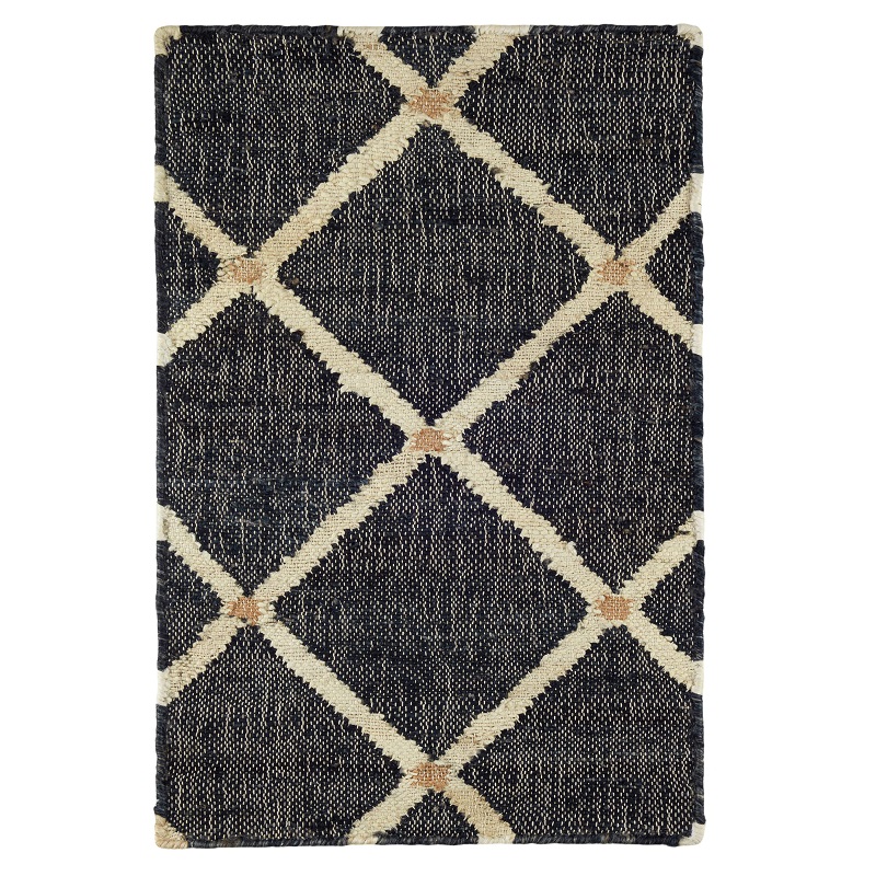 Woven Rugs Kali Black Black - Charcoal & Ivory - Beige Hand Woven Rug