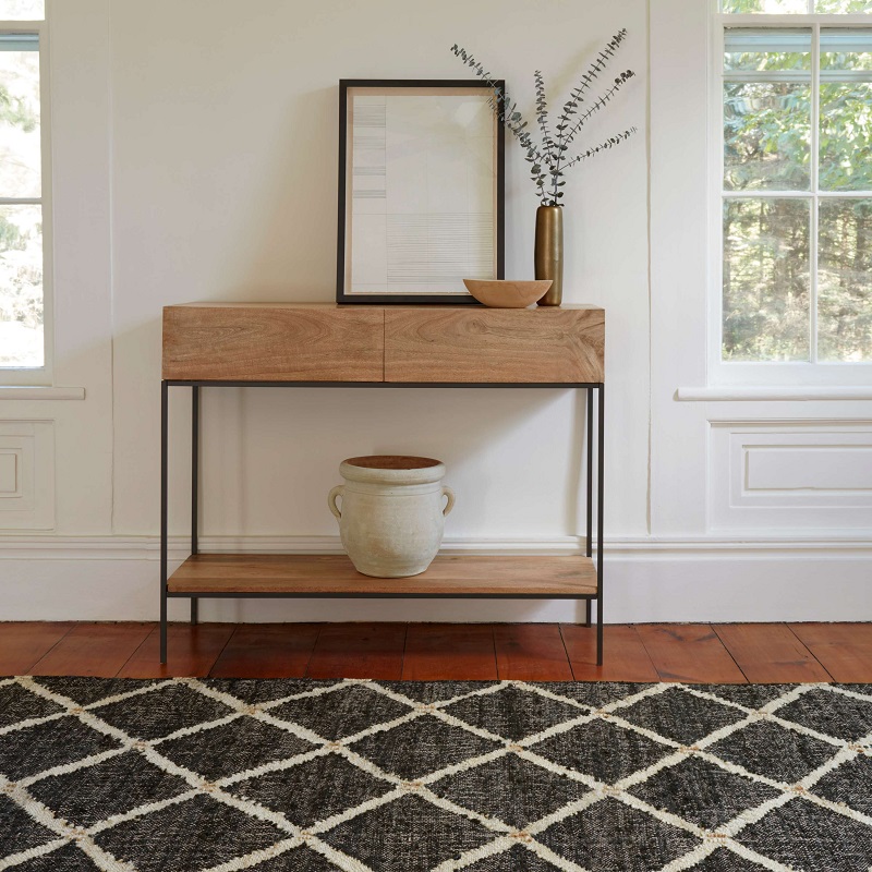 Woven Rugs Kali Black Black - Charcoal & Ivory - Beige Hand Woven Rug