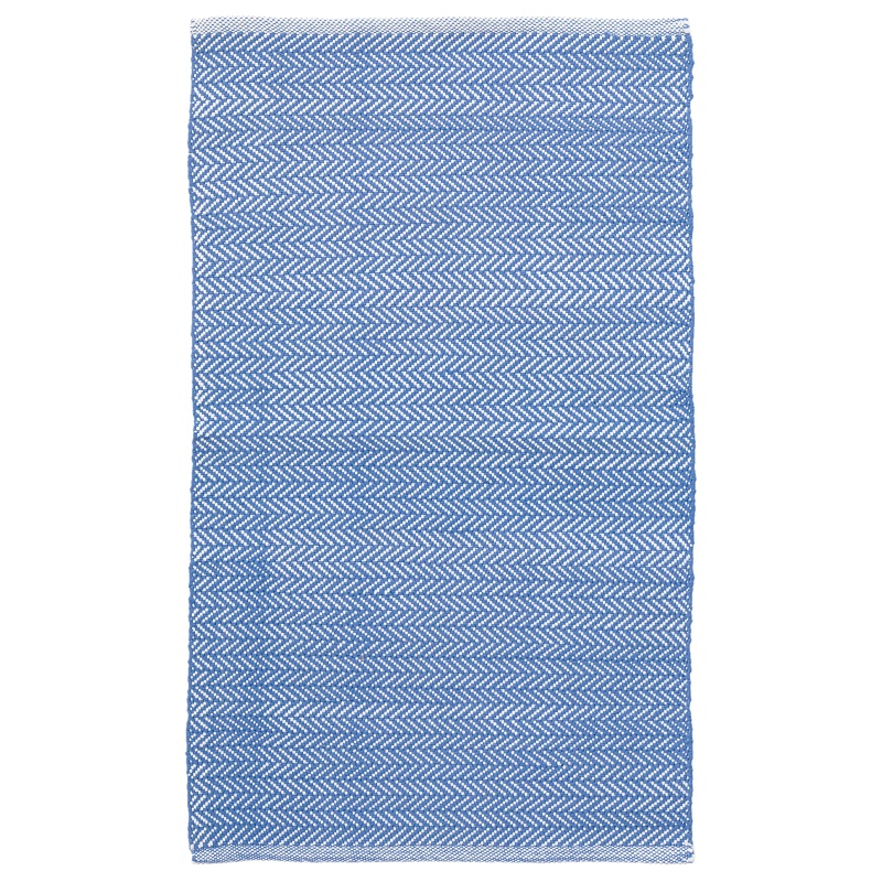 Transitional & Casual Rugs Herringbone French Blue/White Lt. Blue - Blue & Ivory - Beige Hand Crafted Rug