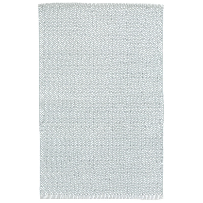 Flat Woven Rugs Herringbone Light Blue/ivory Lt. Blue - Blue & Ivory - Beige Hand Woven Rug