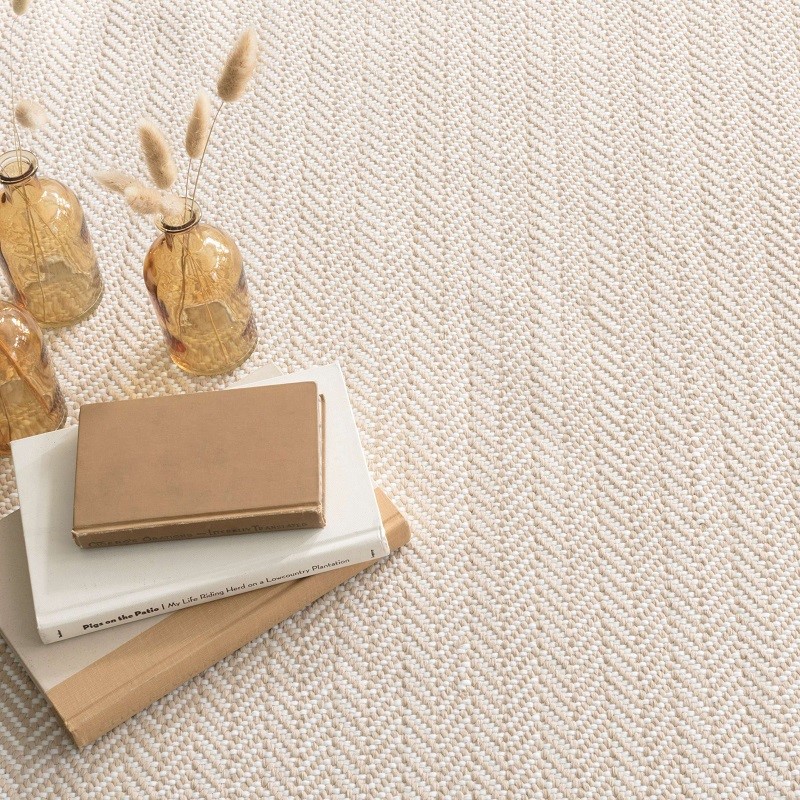 Outdoor Rugs Herringbone Linen/White Ivory - Beige Hand Woven Rug