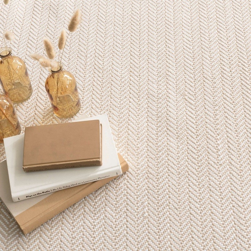 Contemporary & Transitional Rugs Herringbone Shale/Ivory Lt. Grey - Grey & Ivory - Beige Hand Woven Rug