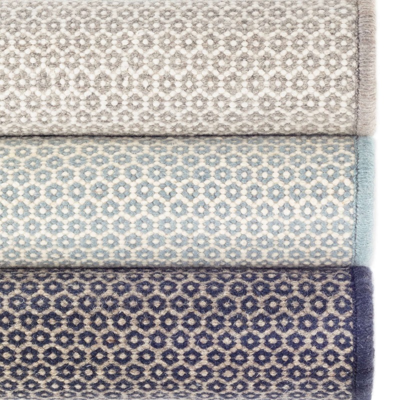 Contemporary Rugs & Transitional Rugs Honeycomb French Blue/White Lt. Blue - Blue & Ivory - Beige Hand Crafted Rug